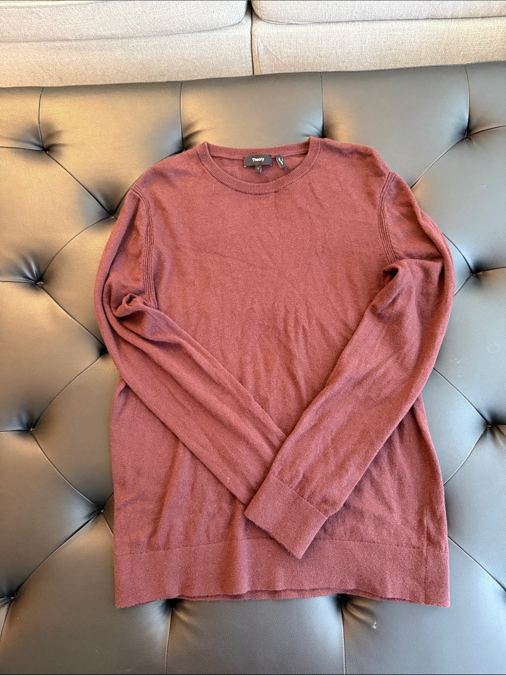 Theory Men’s Crewneck Sweater in Wine